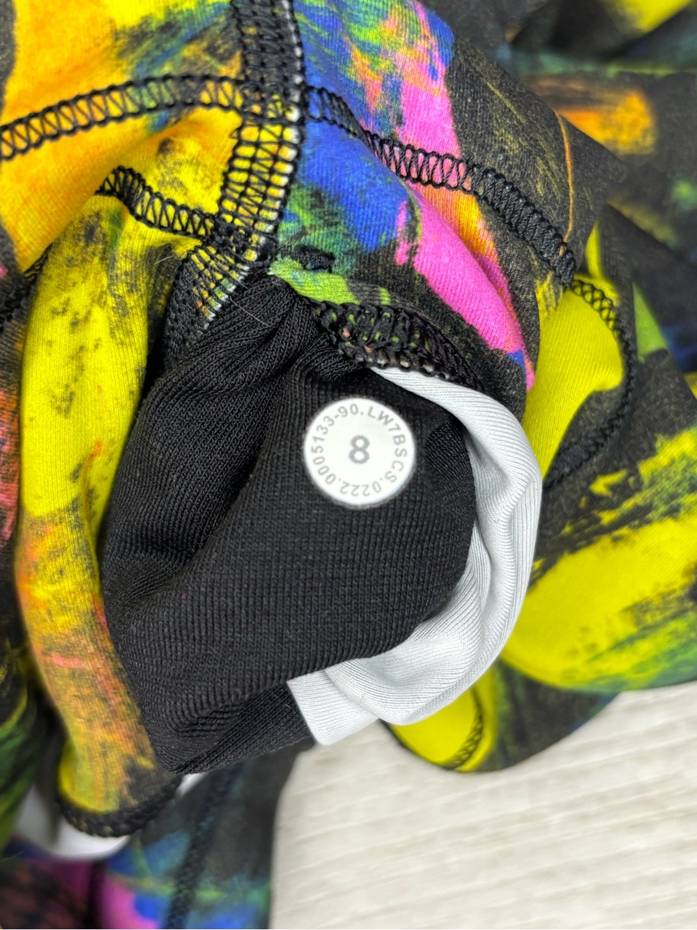 Lululemon Wunder Under / Wunder Train Bike Shorts – Paint Stroke Print Sz 8 - Picture 9 of 9